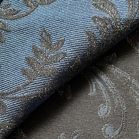 Loft Black Mini Blue Fronds Embossed Jacquard Lined Skirt size 6 - Picture 6 of 7